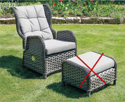 Gartensessel Relaxsessel COMFORT Polygeflecht ohne Hocker