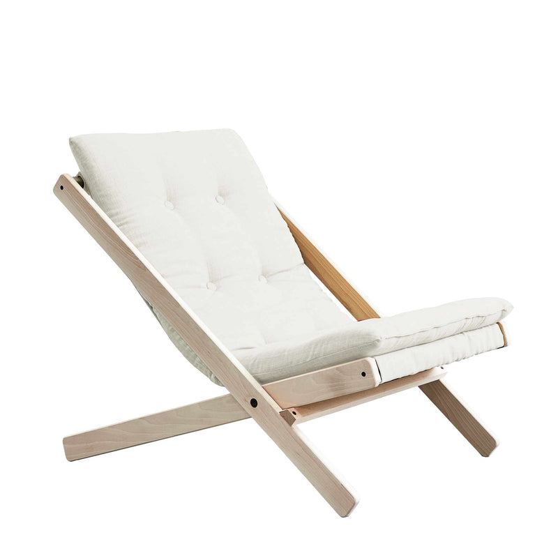 Design Klappsessel BOOGIE Polsterauflage NATURAL Gestell Buche