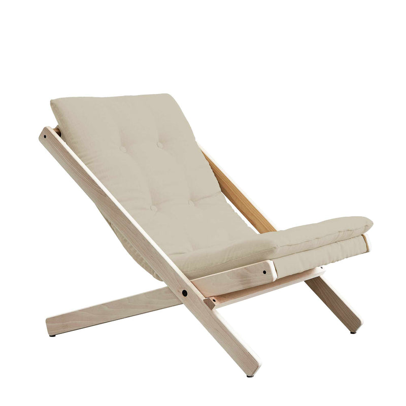 Design Klappsessel BOOGIE Polsterauflage BEIGE Gestell Buche