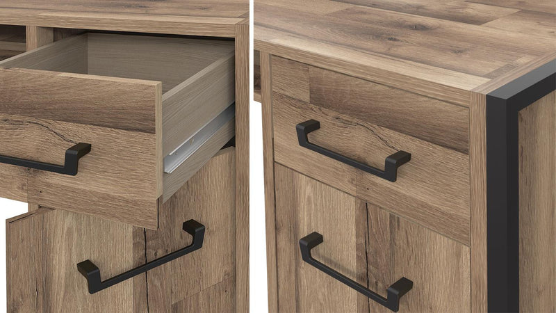 Schreibtisch HUD 1-trg. Holzoptik stabverleimte Wildeiche