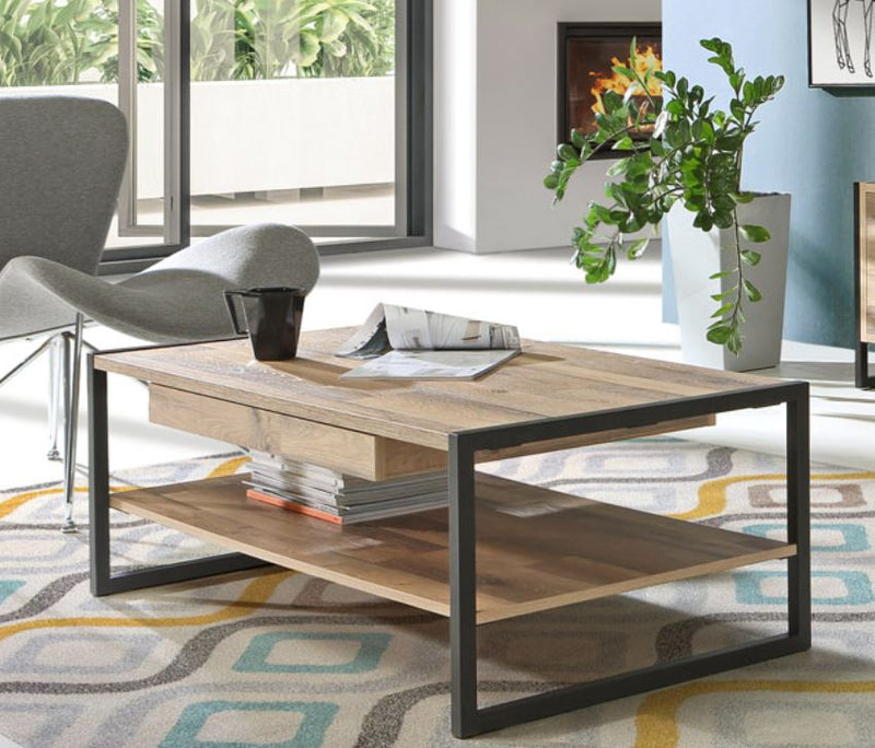 Couchtisch HUD 111 x 60 cm Holzoptik stabverleimte Wildeiche