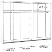 Schwebtürenschrank CLIF 270cm Optik Old Wood Vintage von Forte