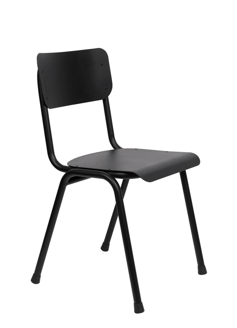 Gartenstuhl Stapelstuhl BACK TO SCHOOL OUTDOOR Black von ZUIVER