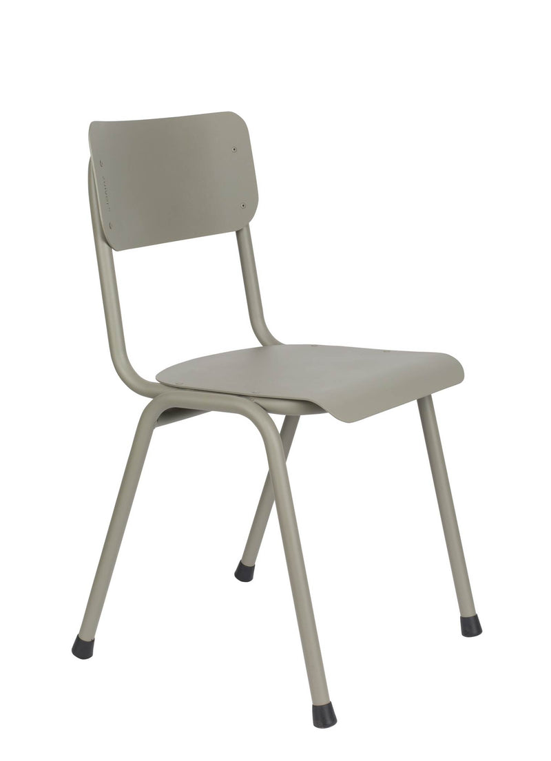 Gartenstuhl Stapelstuhl BACK TO SCHOOL OUTDOOR Moosgrau von ZUIVER