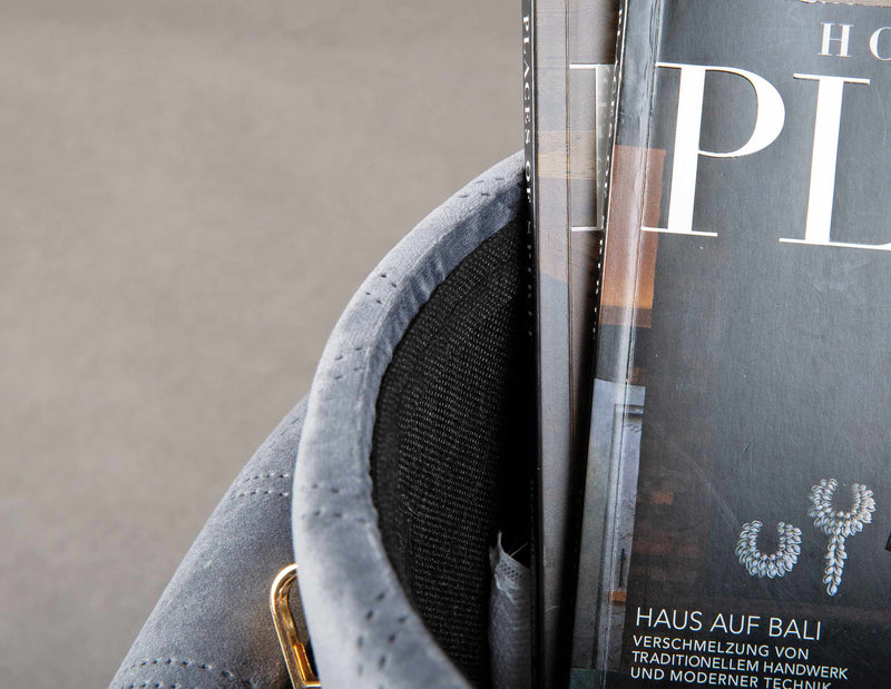 Polsterhocker NEVIS Hocker mit Samtbezug in Grau und viel Stauraum