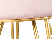 Polsterhocker Hocker BELIZE mit Samt und Wendepailletten in Rosa