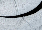 Polsterhocker Hocker YAPAK mit Stoffbezug in Grau und Knopfheftung
