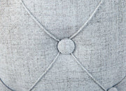 Polsterhocker Hocker YAPAK mit Stoffbezug in Grau und Knopfheftung