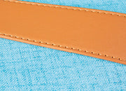 Polsterhocker Hocker DILIA mit Stoffbezug in Blau und Trageband