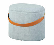 Hocker DILIA Polsterhocker mit Stauraum Bezug in Grau und Trageband
