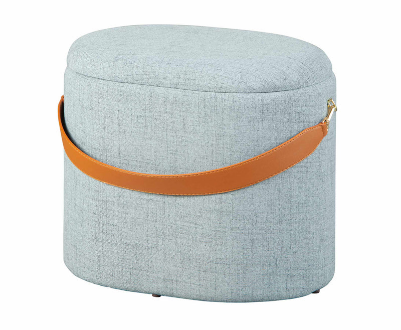 Hocker DILIA Polsterhocker mit Stauraum Bezug in Grau und Trageband