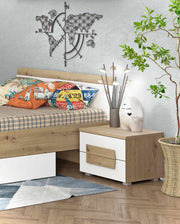 Nachtkommode ARKINA Nachttisch mit 2 Schubladen in Artisan Eiche