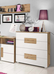 Schubladenkommode ARKINA Kommode mit 4 Schubladen in Artisan Eiche