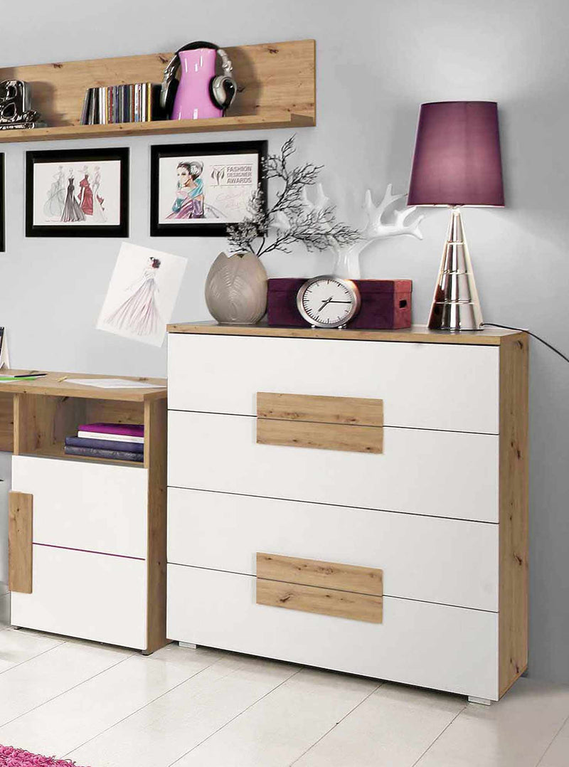 Schubladenkommode ARKINA Kommode mit 4 Schubladen in Artisan Eiche