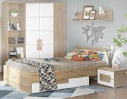 Jugendbett ARKINA 120 x 200 cm Bett in Artisan Eiche / Weiß von Forte