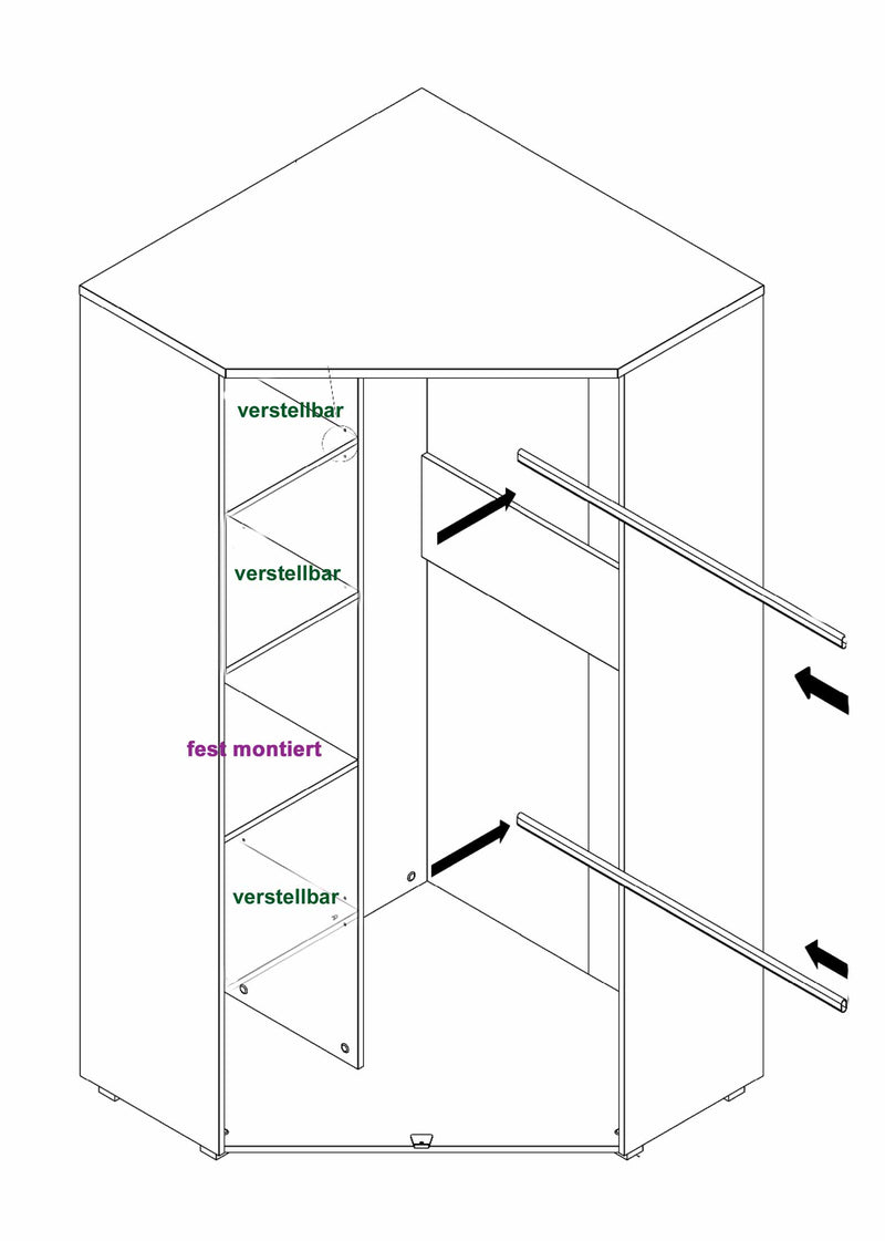 Kinderzimmer Jugendzimmer ARKINA 8 tlg. - Artisan Eiche Weiß von Forte