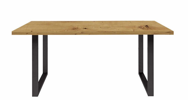 Esstisch LEOKADIA Platte Artisan Eiche Kufengestell schwarz von Forte