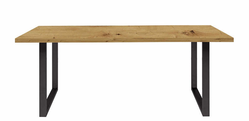 Esstisch LEOKADIA Platte Artisan Eiche Kufengestell schwarz von Forte