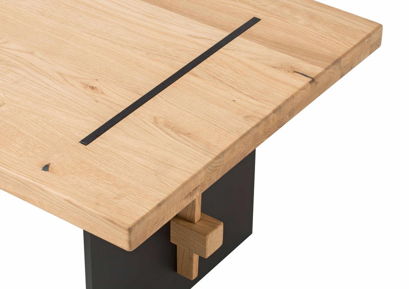 Couchtisch MARES 110 x 60 cm Eiche massiv Tischbeine Metall