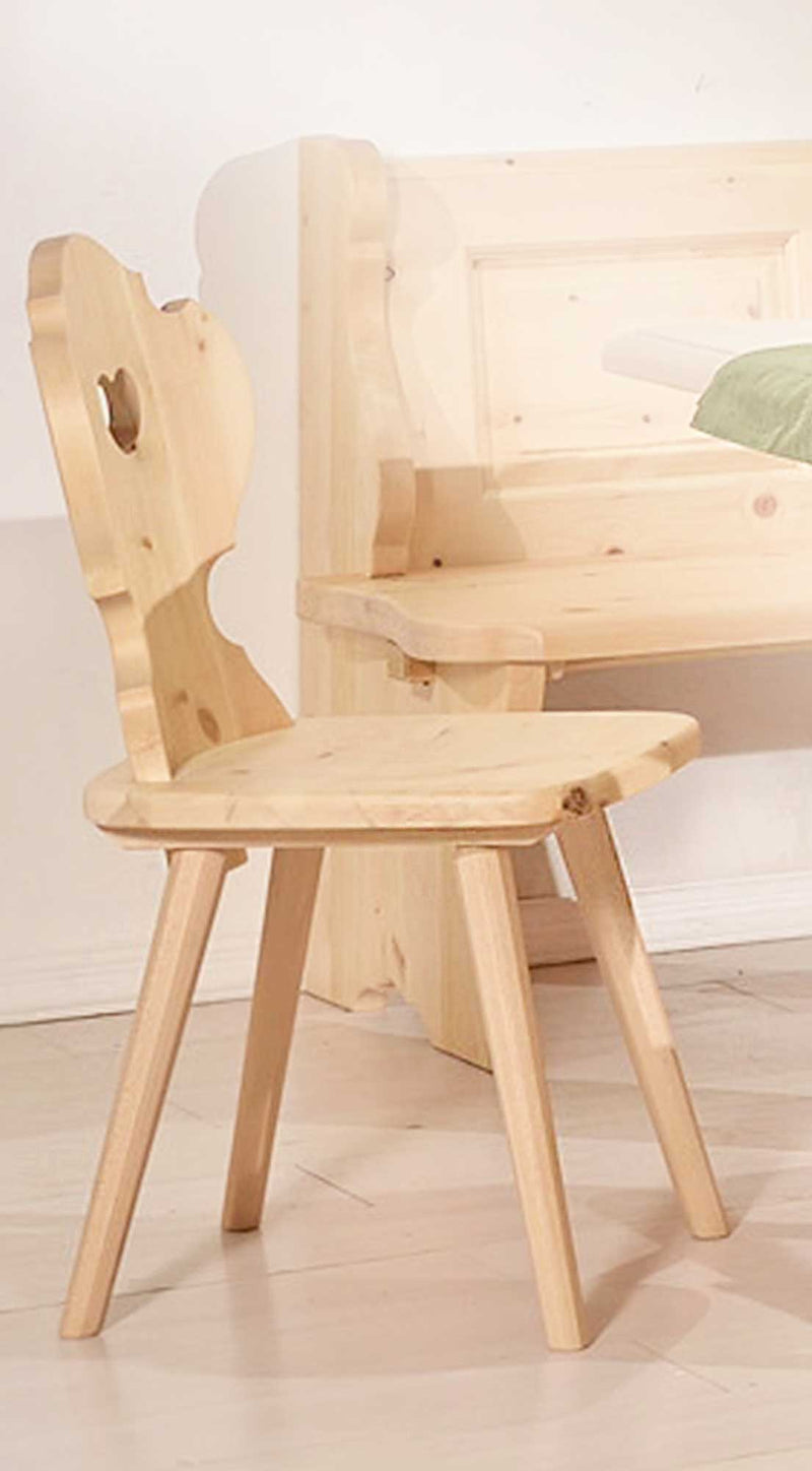 Stuhl ALPEN Esszimmerstuhl aus massiver Zirbe im Landhausstil