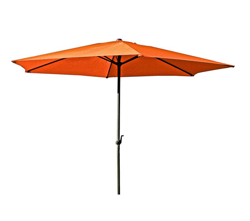 Sonnenschirm CABOGROS Terracotta Ø 300 cm mit Handkurbel, Gesamtansicht von oben mit ausgebreiteter Schirmdächer.