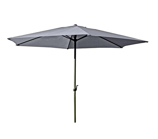 Sonnenschirm CABOGROS Anthrazit Ø 300 cm mit ausgefahrenem Schirmdach und Handkurbel in Gesamtansicht.