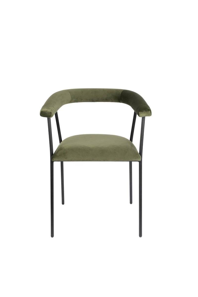 Armlehnstuhl HAILY Samt Grün Esszimmerstuhl von DUTCHBONE