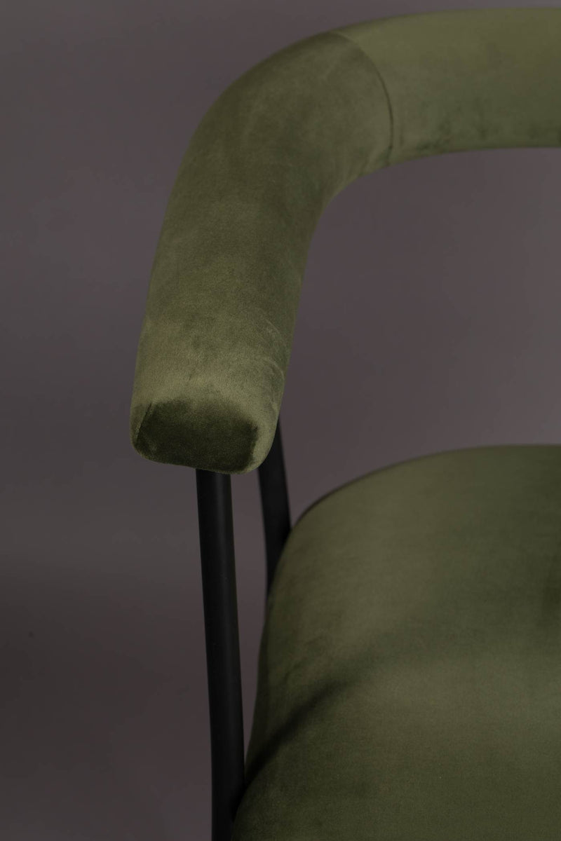 Armlehnstuhl HAILY Samt Grün Esszimmerstuhl von DUTCHBONE