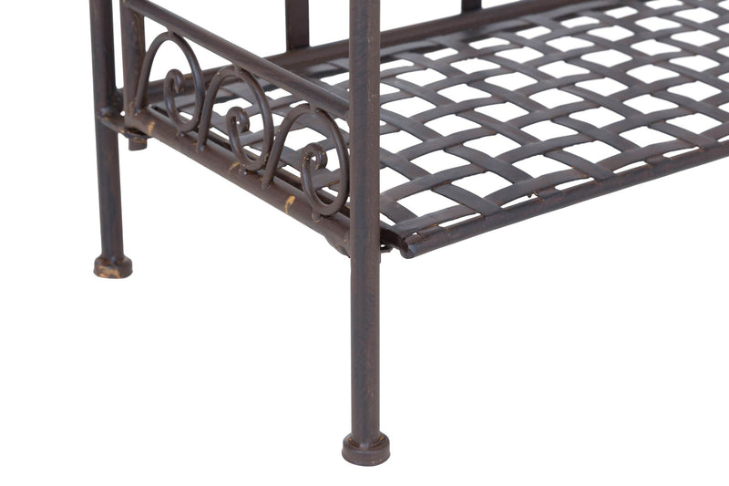 Metallregal VERENI antik braun Eisenregal klappbar im Landhausstil