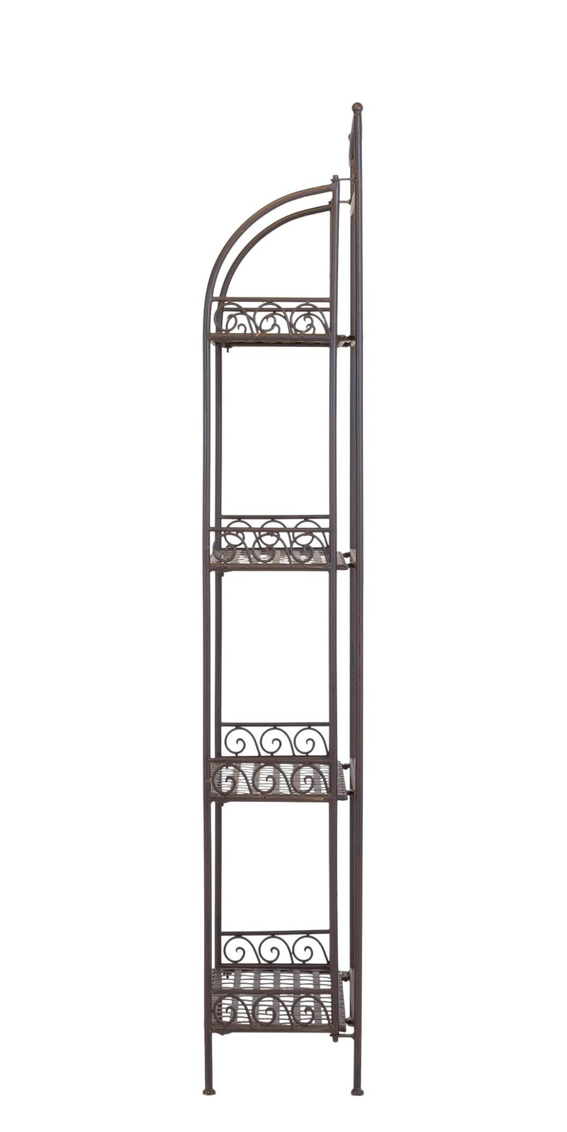 Metallregal VERENI antik braun Eisenregal klappbar im Landhausstil