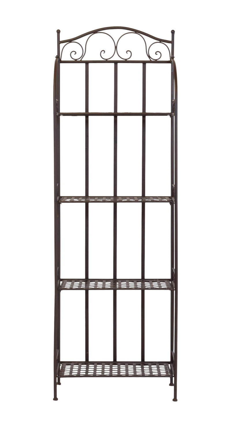 Metallregal VERENI antik braun Eisenregal klappbar im Landhausstil