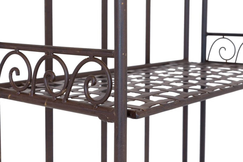 Metallregal VERENI antik braun Eisenregal klappbar im Landhausstil