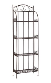 Metallregal VERENI antik braun Eisenregal klappbar im Landhausstil