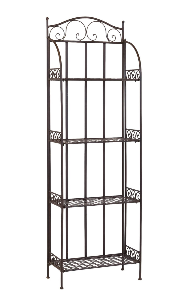 Metallregal VERENI antik braun Eisenregal klappbar im Landhausstil
