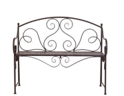 Eisenbank RIPASIO Gartenbank mit Armlehne Metall dunkelbraun antik