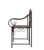 Eisenbank RIPASIO Gartenbank mit Armlehne Metall dunkelbraun antik