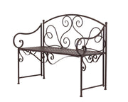 Eisenbank RIPASIO Gartenbank mit Armlehne Metall dunkelbraun antik