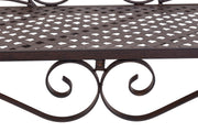 Eisenbank RIPASIO Gartenbank mit Armlehne Metall dunkelbraun antik