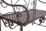 Eisenbank RIPASIO Gartenbank mit Armlehne Metall dunkelbraun antik