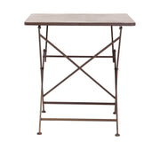 Klapptisch MARIANA 70 x 70 cm Metalltisch antik braun