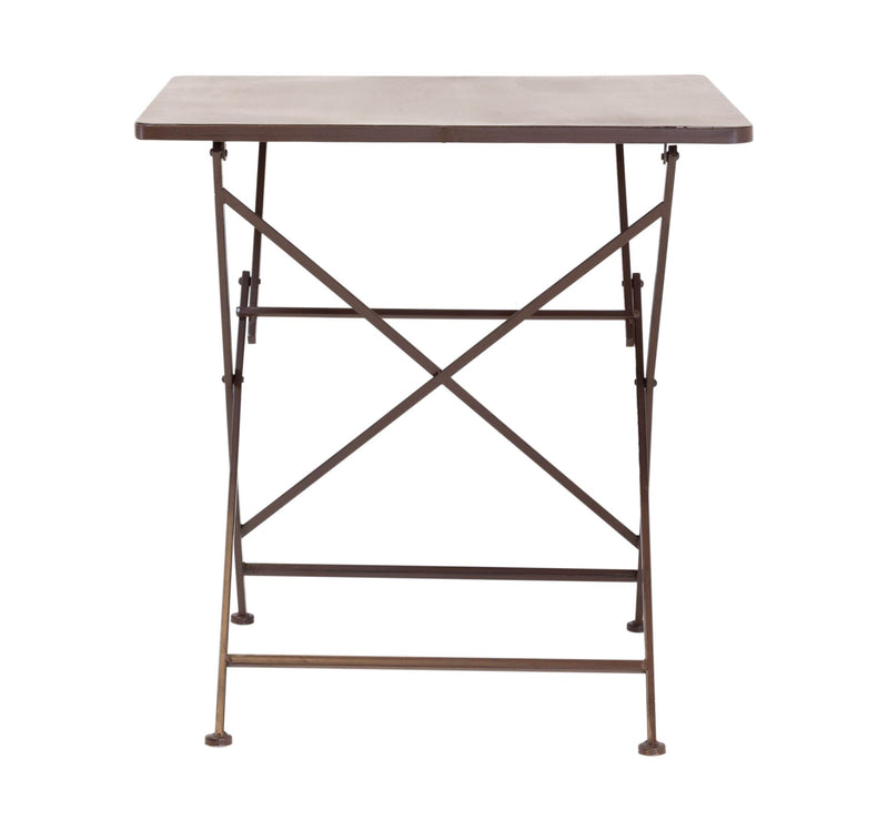 Klapptisch MARIANA 70 x 70 cm Metalltisch antik braun