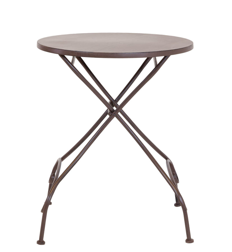 Metalltisch TARENT 60 cm rund antik braun lackiert