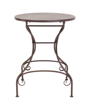 Metalltisch TARENT 60 cm rund antik braun lackiert