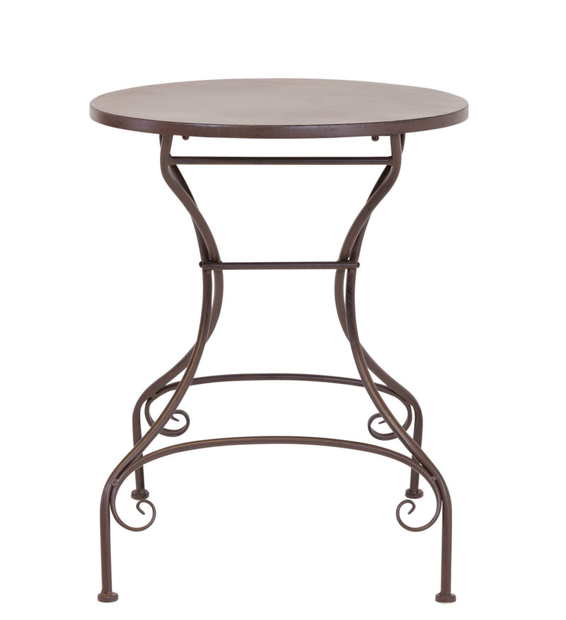 Metalltisch TARENT 60 cm rund antik braun lackiert