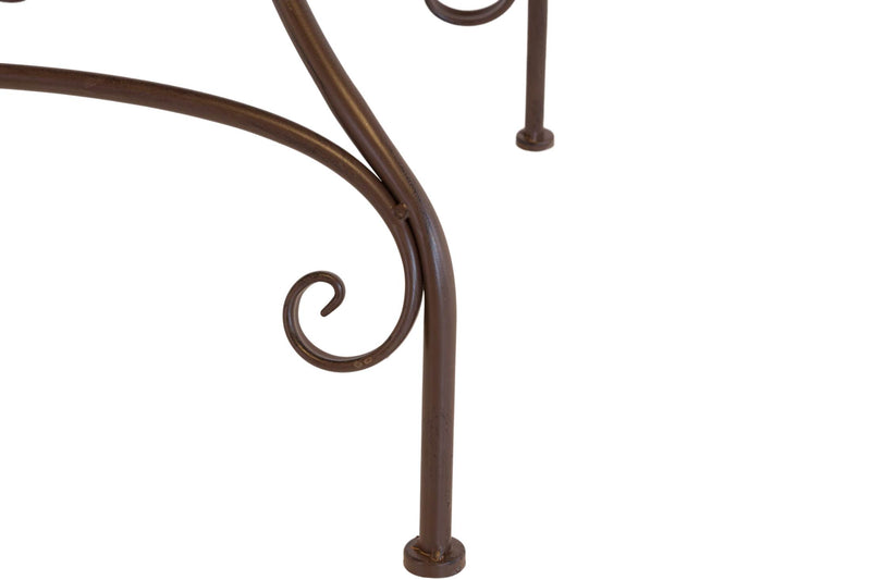 Metalltisch TARENT 60 cm rund antik braun lackiert