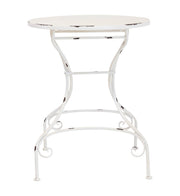 Metalltisch TARENT 60 cm rund Weiß Antik-Look