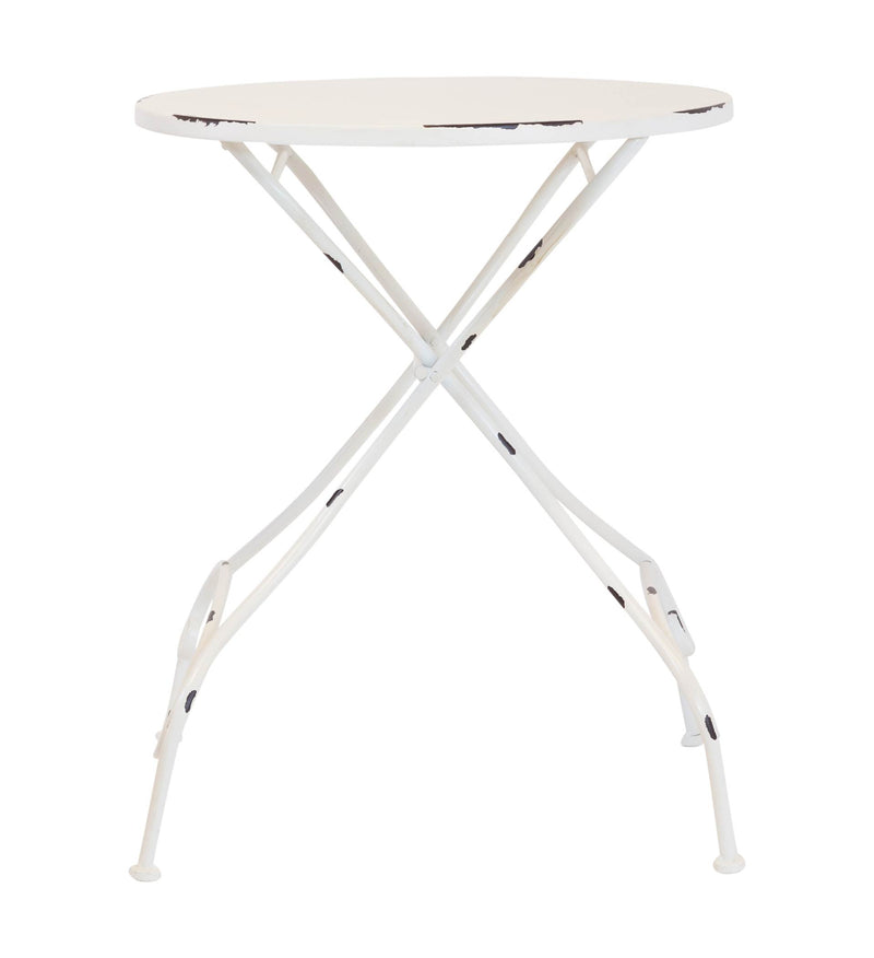 Metalltisch TARENT 60 cm rund Weiß Antik-Look