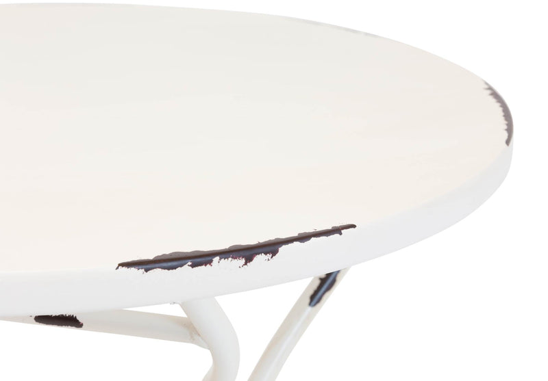 Metalltisch TARENT 60 cm rund Weiß Antik-Look