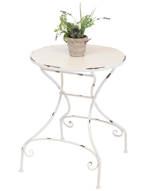 Metalltisch TARENT 60 cm rund Weiß Antik-Look