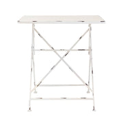 Klapptisch MARIANA 70 x 70 cm Metalltisch Weiß Antik Look